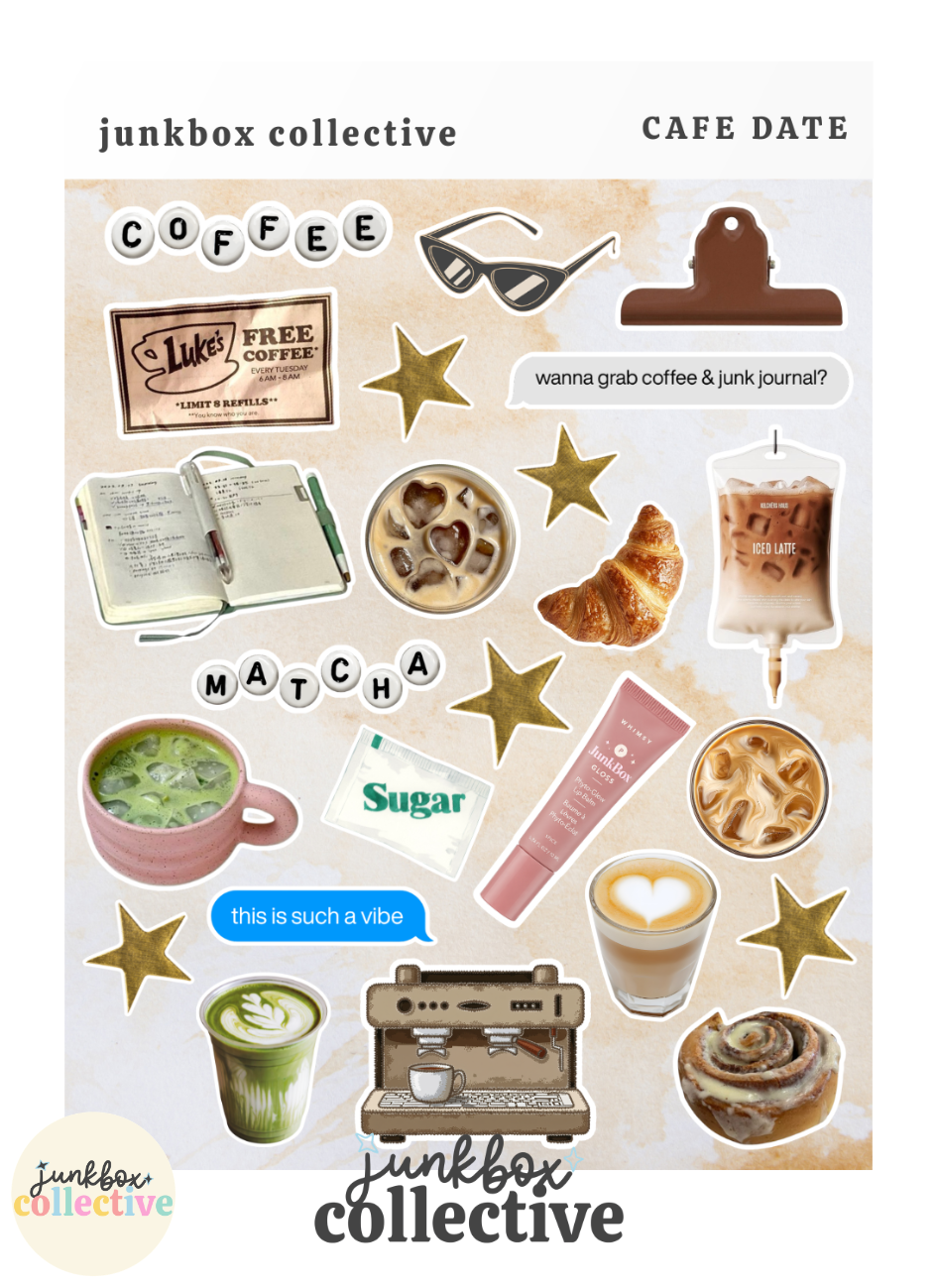 cafe date sticker sheet