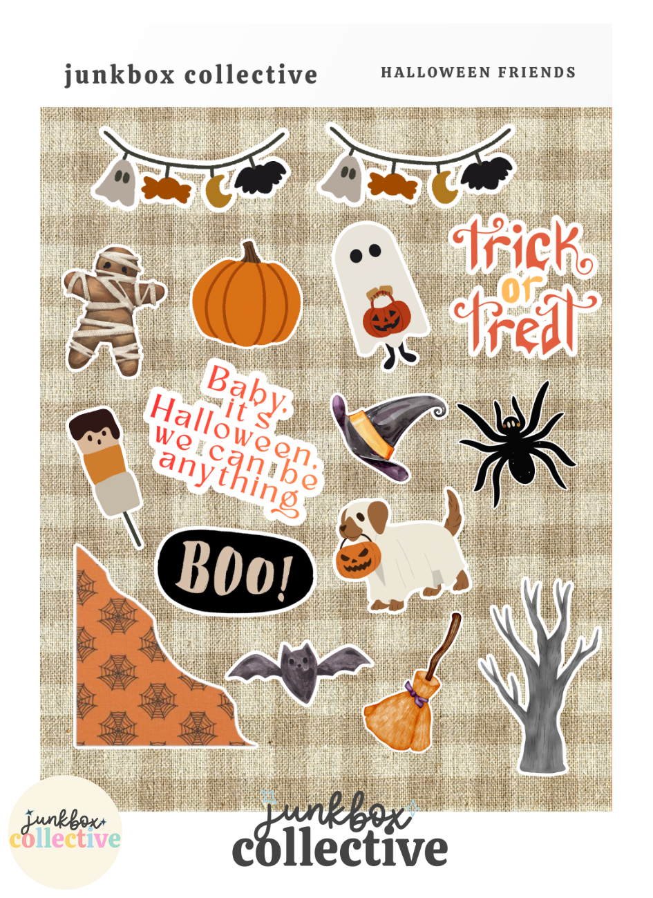 halloween friends sticker sheet