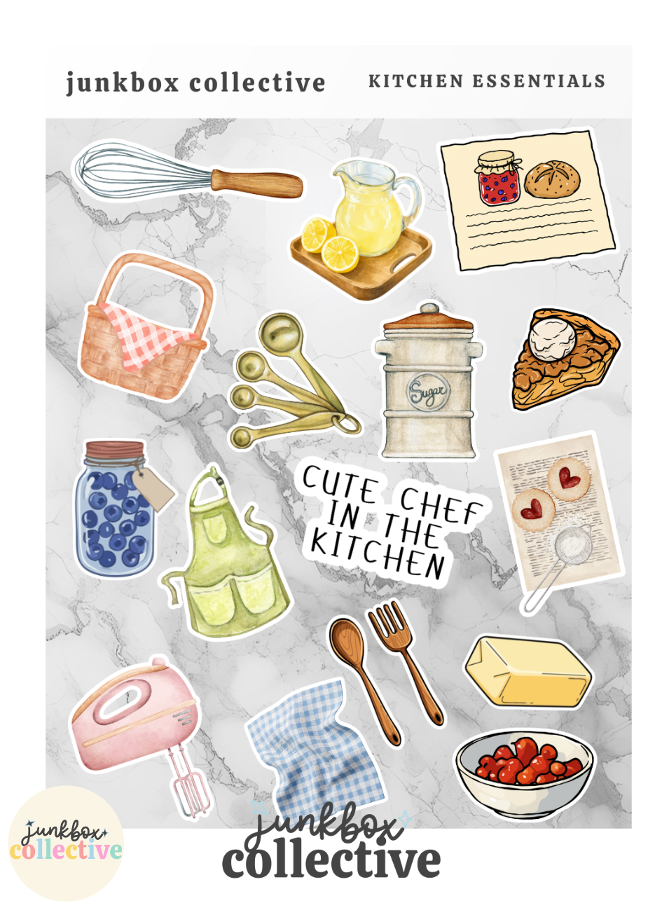 kitchen essentials sticker sheet