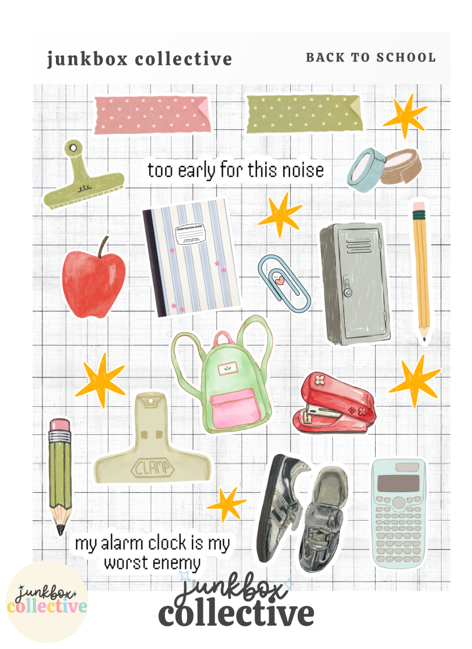back to school sticker sheet