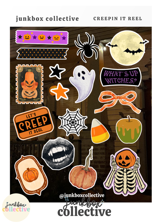 creepin it reel halloween sticker sheet