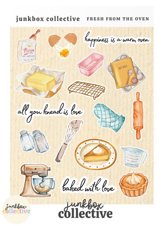 fresh from the oven sticker sheet