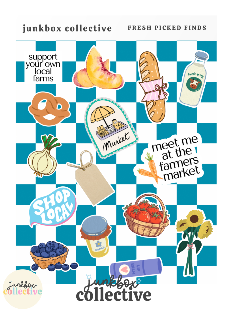 fresh picked finds sticker sheet