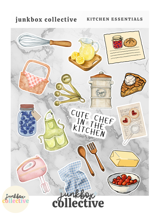kitchen essentials sticker sheet