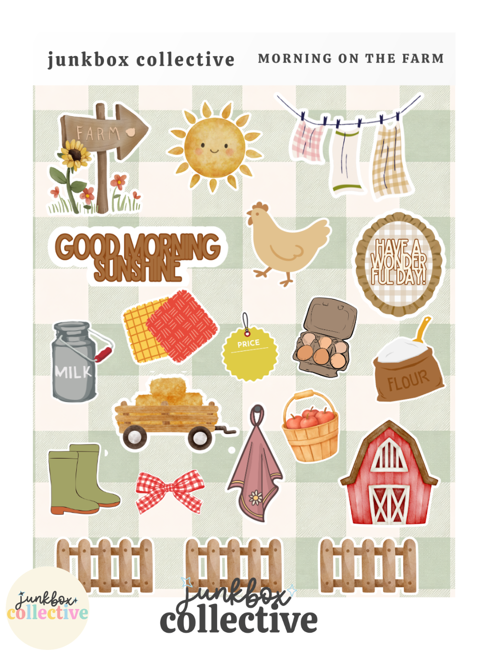 morning on the farm sticker sheet