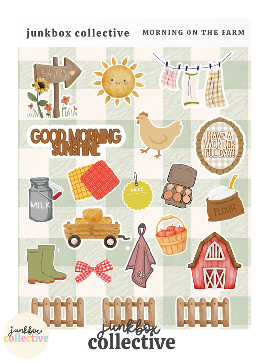 morning on the farm sticker sheet