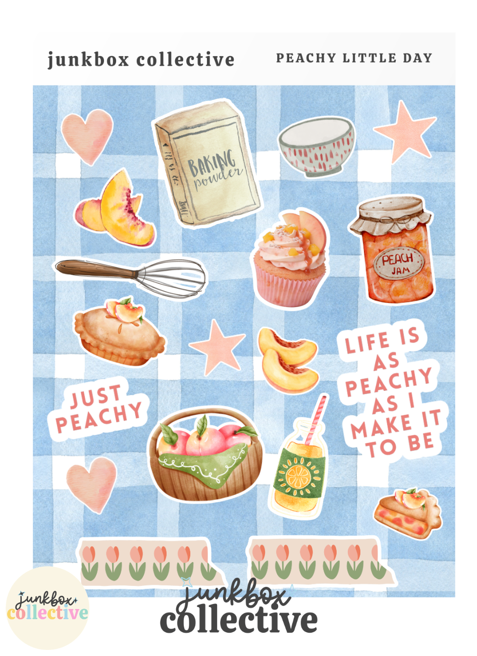 peachy little day sticker sheet