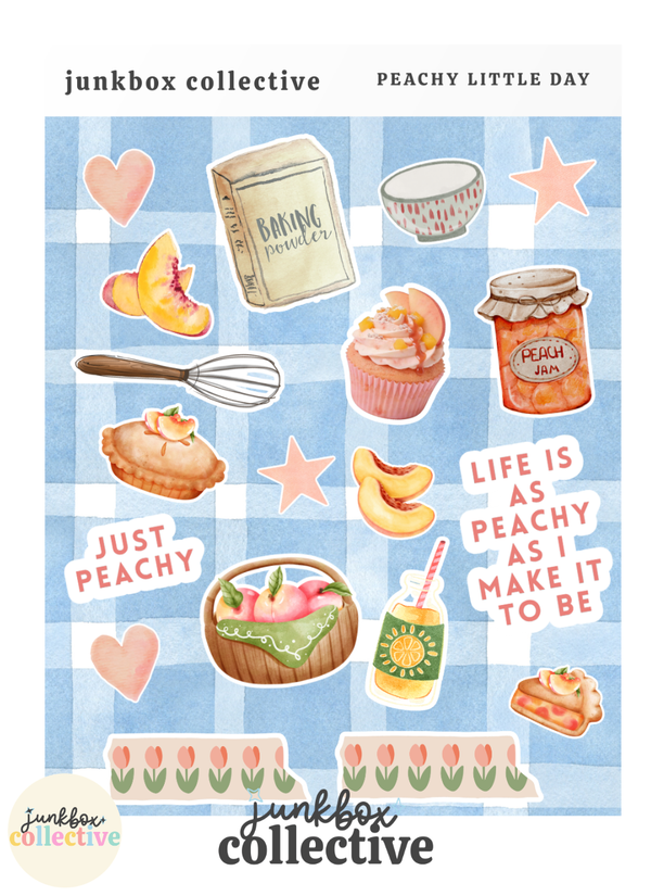 peachy little day sticker sheet