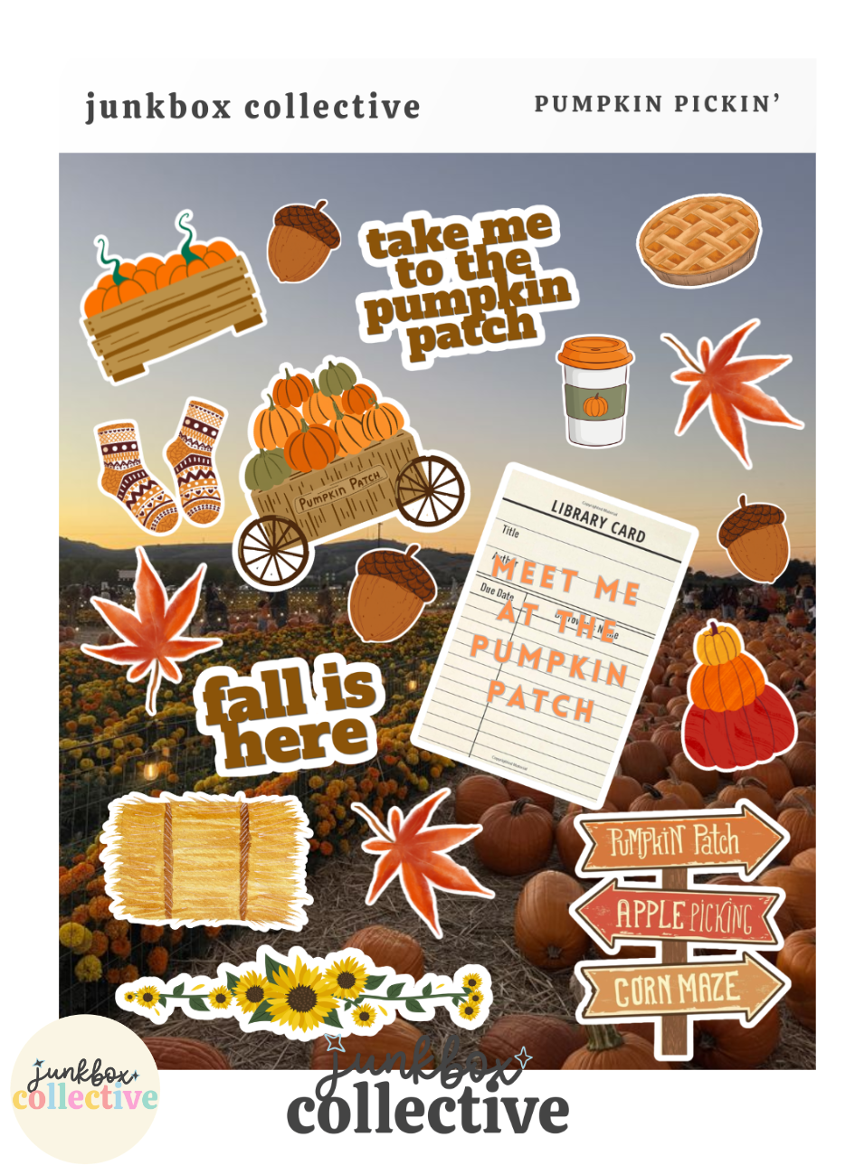 pumpkin' pickin sticker sheet