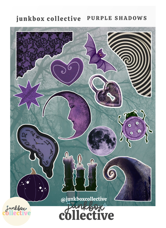 purple shadows sticker sheet