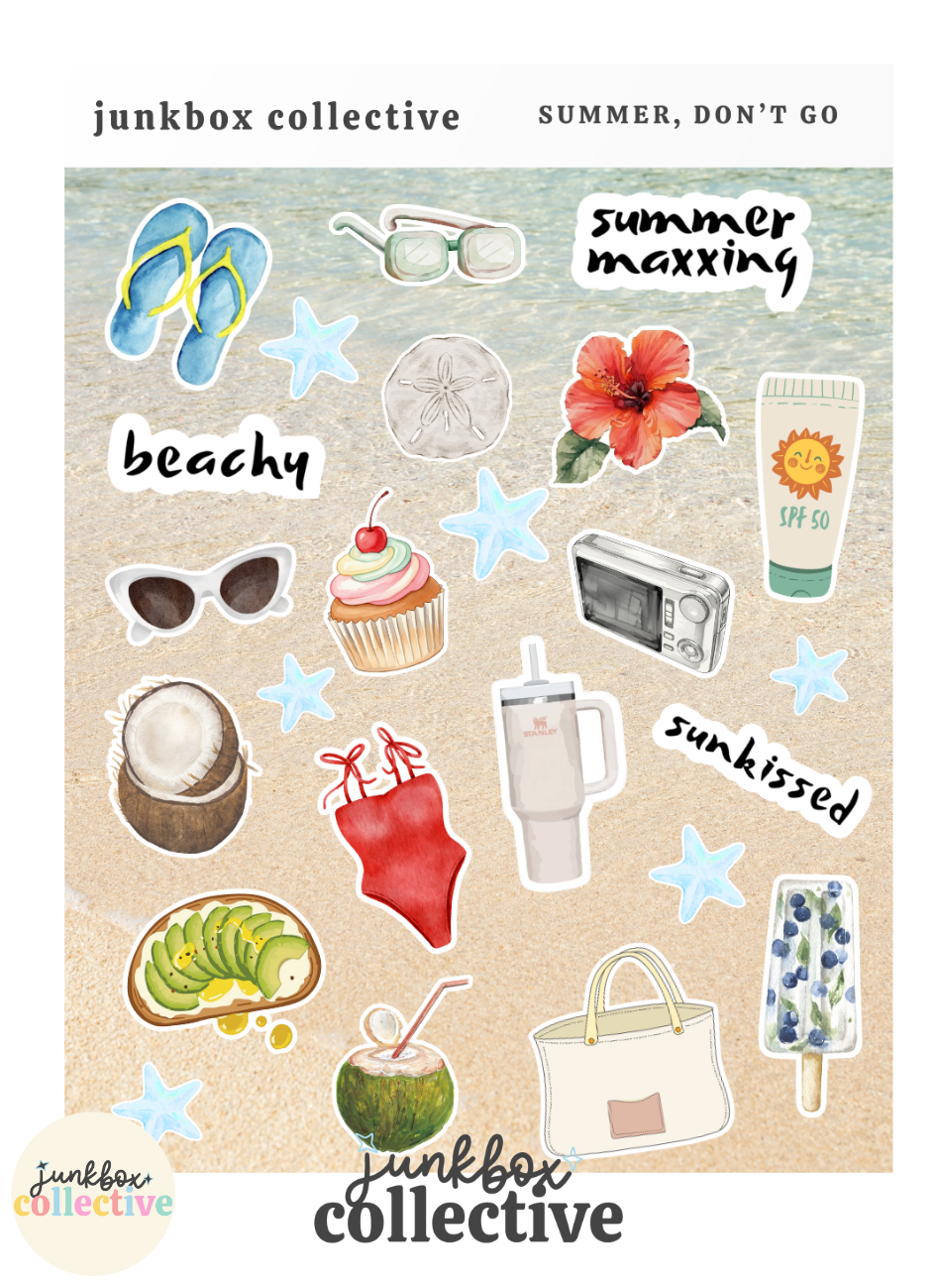 summer, don't go sticker sheet