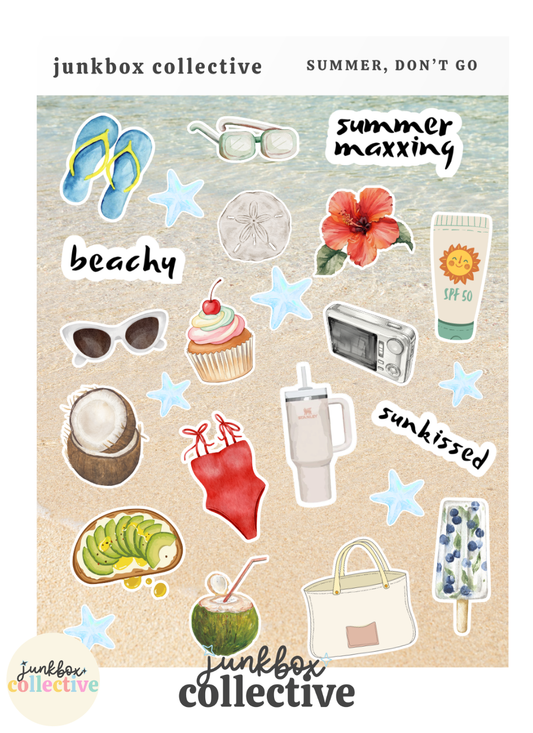 summer, don't go sticker sheet